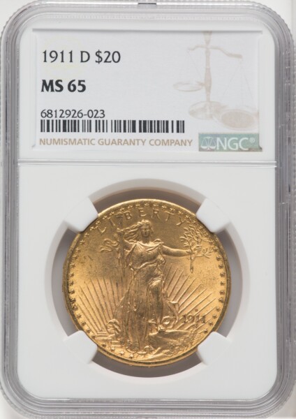 1911-D $20 65 NGC