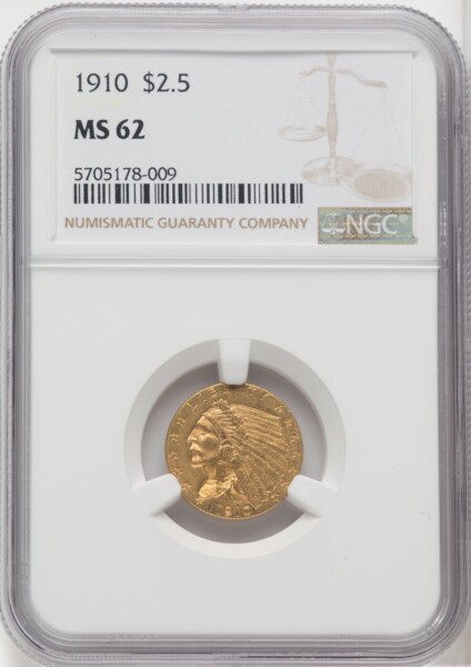 1910 $2 1/2 62 NGC