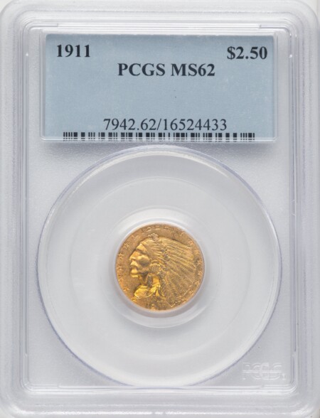 1911 $2 1/2 62 PCGS