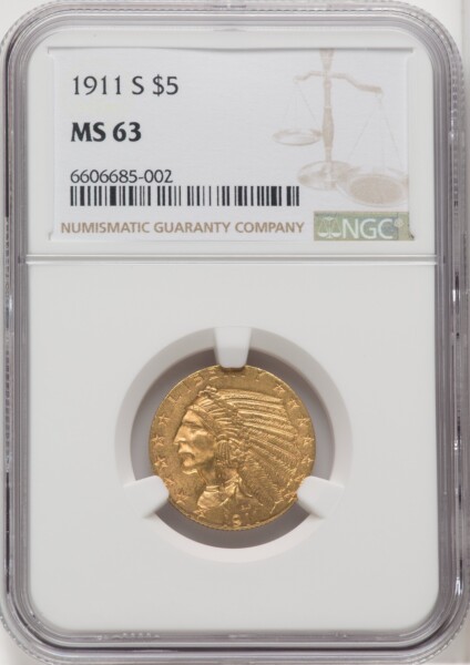 1911-S $5 62 NGC