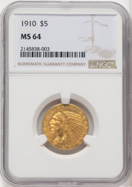 1910 $5 62 NGC