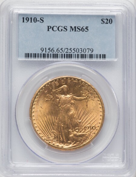 1910-S $20 65 PCGS
