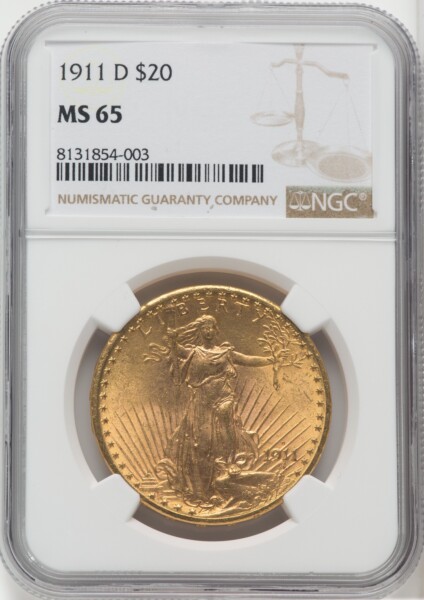 1911-D $20 65 NGC