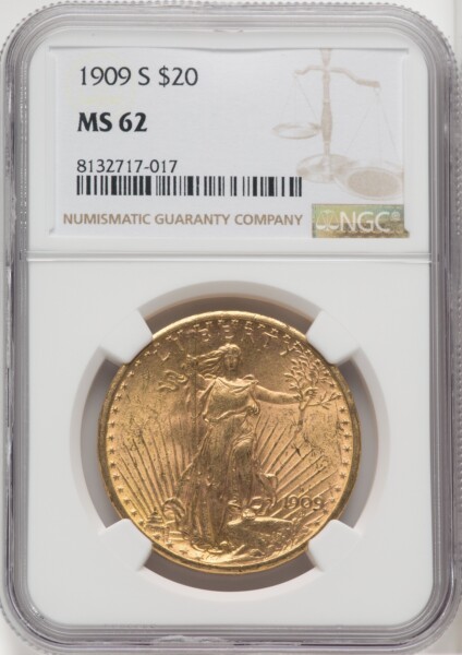 1909-S $20 62 NGC