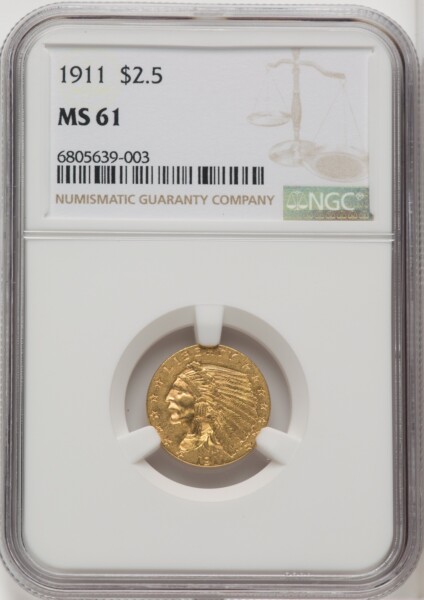 1911 $2 1/2 61 NGC