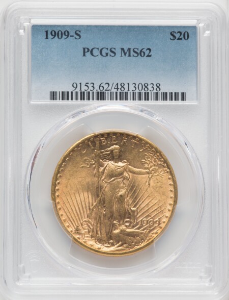 1909-S $20 62 PCGS