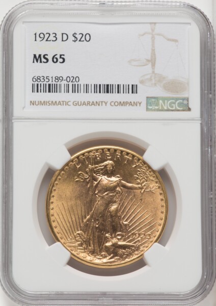 1923-D $20 65 NGC