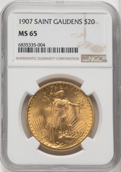 1907 $20 Saint, MS 65 NGC