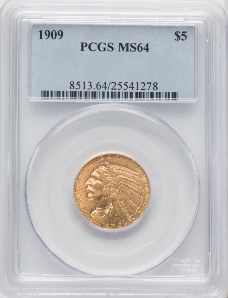 1909 $5 64 PCGS