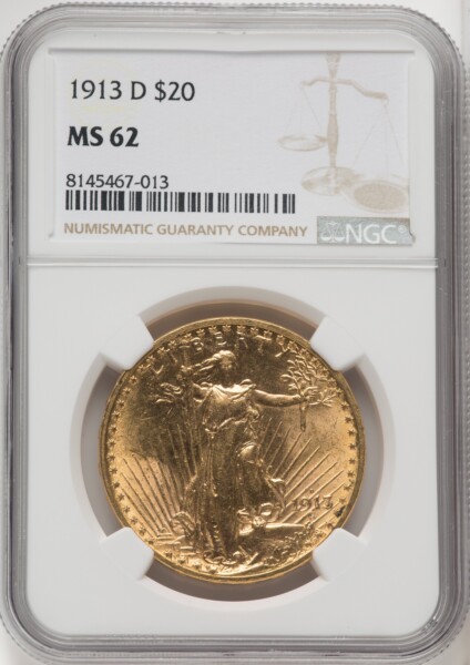 1913-D $20 62 NGC