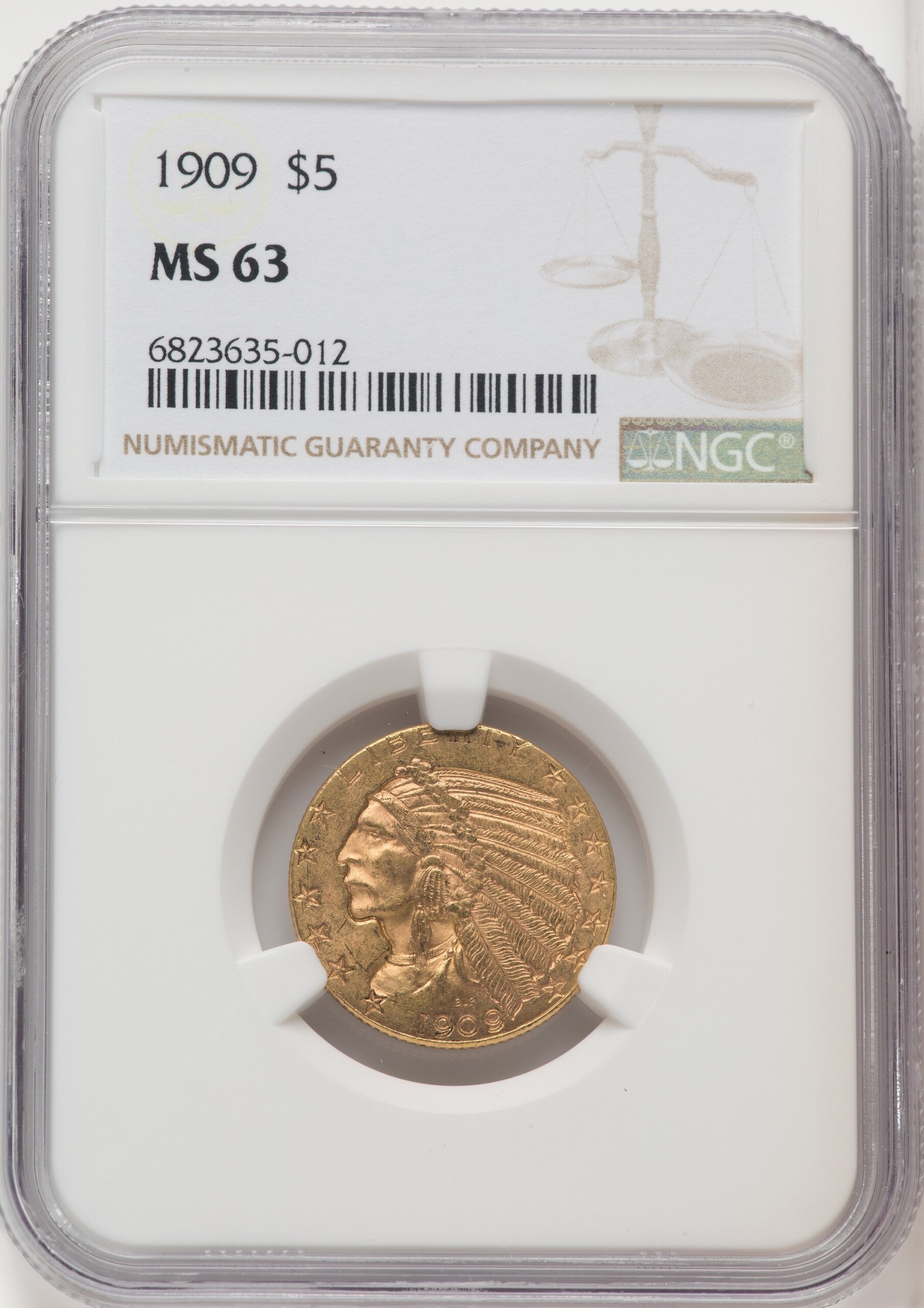 1909 $5 63 NGC