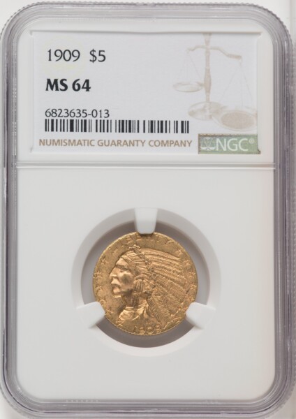 1909 $5 64 NGC