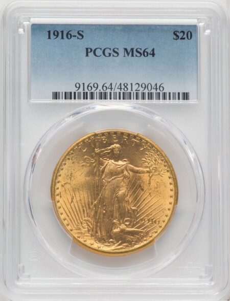 1916-S $20 64 PCGS