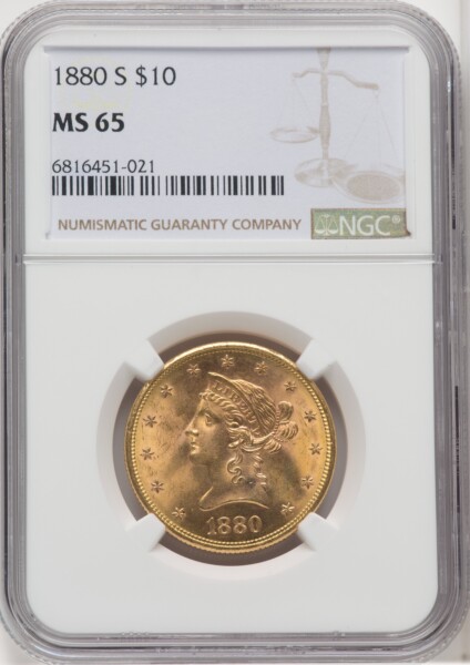 1880-S $10 65 NGC