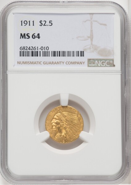 1911 $2 1/2 64 NGC