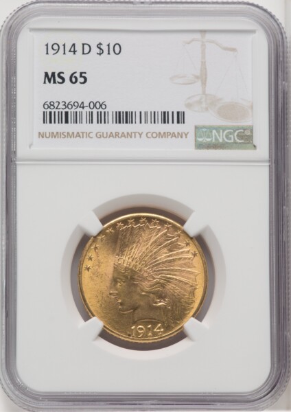 1914-D $10 65 NGC