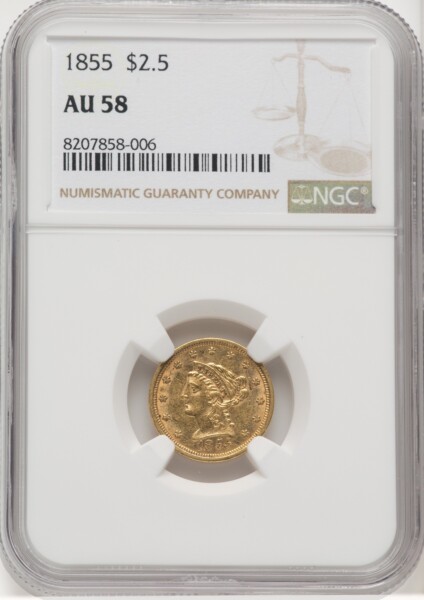 1855 $2 1/2 58 NGC