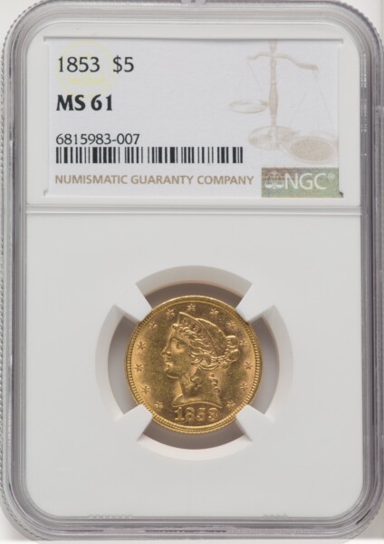1853 $5 61 NGC