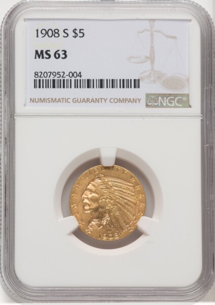 1908-S $5 63 NGC