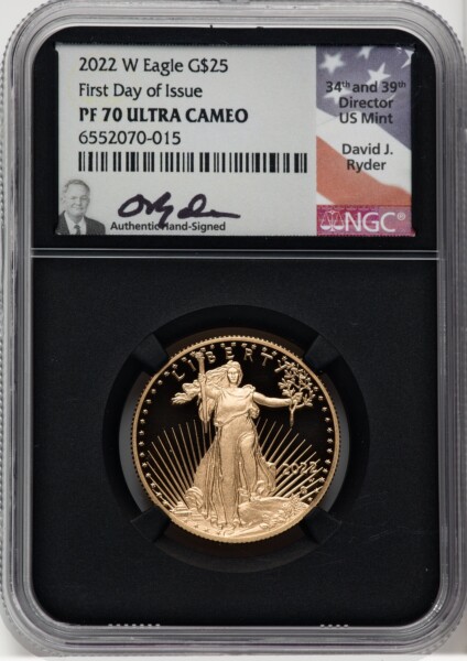 2022-W G$25 Half Ounce Gold Eagle, FDI, DC 70 NGC