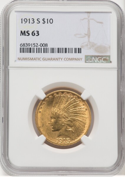 1913-S $10 63 NGC