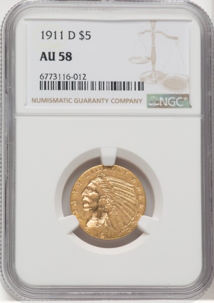 1911-D $5 58 NGC