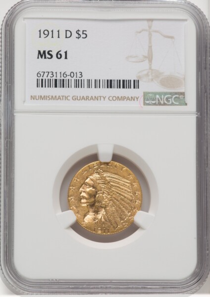 1911-D $5 61 NGC