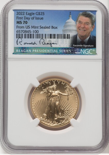 2022 $25 Half-Ounce Gold Eagle, FDI, MS 70 NGC