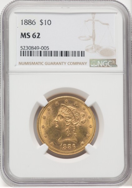 1886 $10 62 NGC