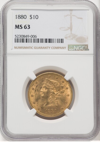 1880 $10 63 NGC
