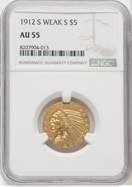 1912-S $5 55 NGC
