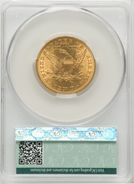 1907 $10 Liberty, MS 62 CACG