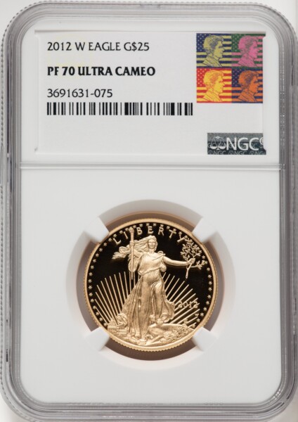 2012-W $25 Half-Ounce Gold Eagle PR, DC 70 NGC