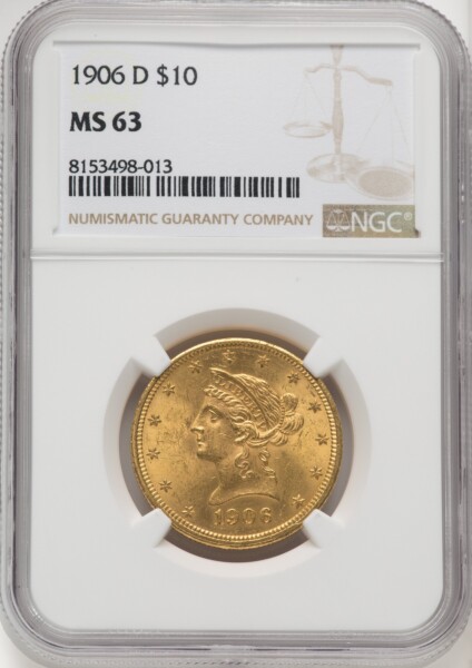 1906-D $10 63 NGC