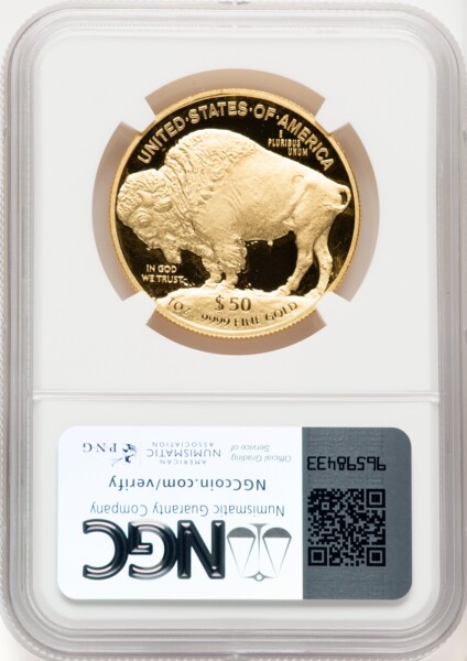 2015-W $50 One-Ounce Gold Buffalo, PR, DC Brown Label 70 NGC