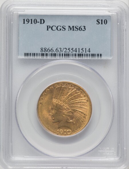 1910-D $10 63 PCGS