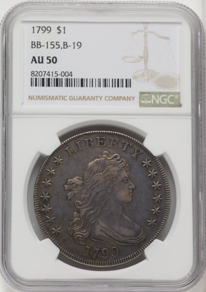 1799 $1 B-19, BB-155, MS 50 NGC