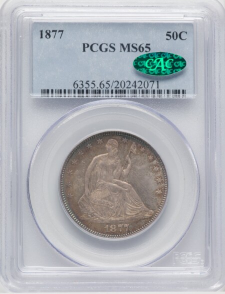 1877 50C, MS CAC 65 PCGS