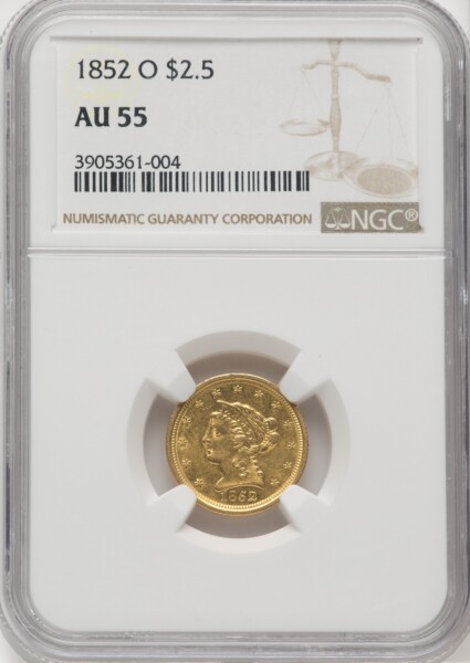 1852-O $2 1/2 55 NGC