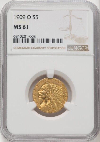 1909-O $5 61 NGC
