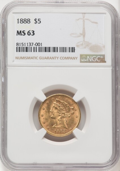 1888 $5 63 NGC