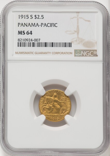 1915-S $2 1/2 Panama-Pacific Quarter Eagle 64 NGC