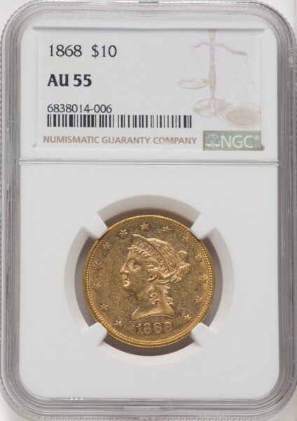 1868 $10 55 NGC