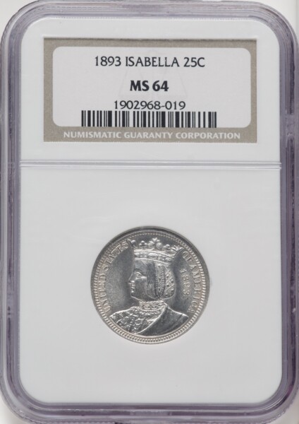 1893 25C Isabella Quarter 64 NGC