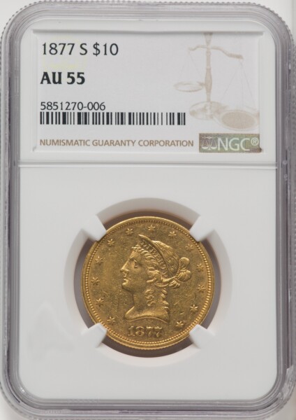 1877-S $10 55 NGC