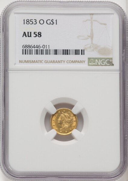 1853-O G$1 58 NGC