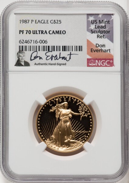 1987 $25 Half-Ounce Gold Eagle, DC 70 NGC