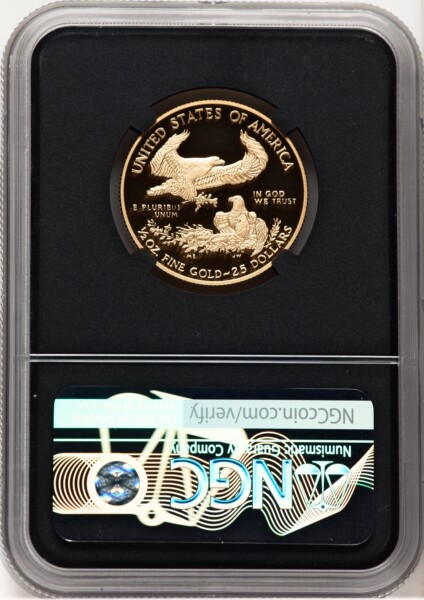 2020-W Proof Gold Eagle 1/2 oz FDI Anna Cabral Prestige Treasurer Series Blk Core 70 NGC
