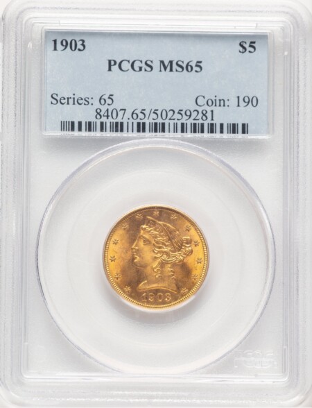 1903 $5 65 PCGS