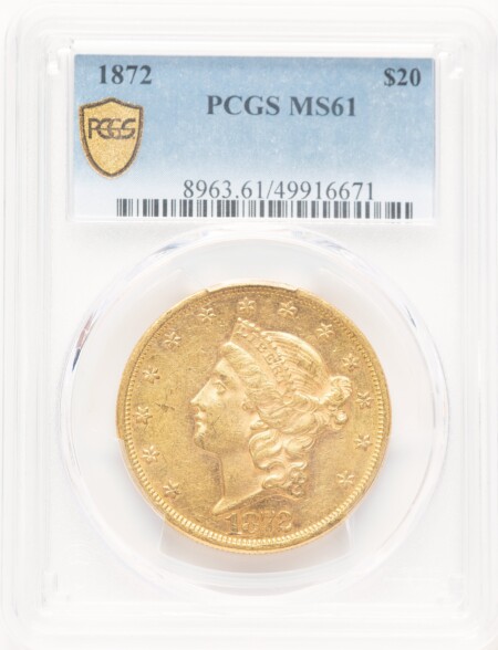 1872 $20 PCGS Secure 61 PCGS